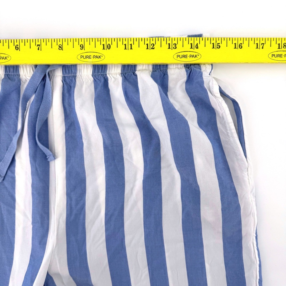 Liz Claiborne Pajama Pants Medium Blue White Striped Wide Leg Rayon Lightweight - Picture 4 of 7